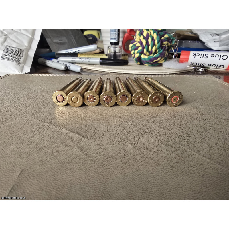 303 various R^L 23 VII (1923), VPT 40 (1940), GB 52 7 (1952), R^L 54 7 (1954), MF 58 7 (1958 Small Arms Ammunition Factory No. 1 Footscray Australia), RG 63 L.10Z (1963), RG 65 L.9Z (1965, .303 MK8Z NNY-81 (1981)
