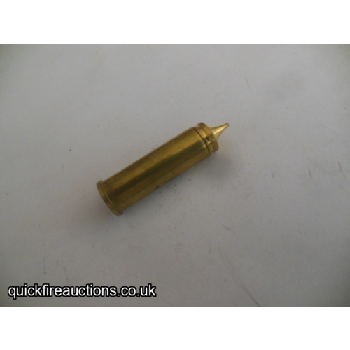 One inert 1986 French 38 special V high velocity spire point bullet cartridge