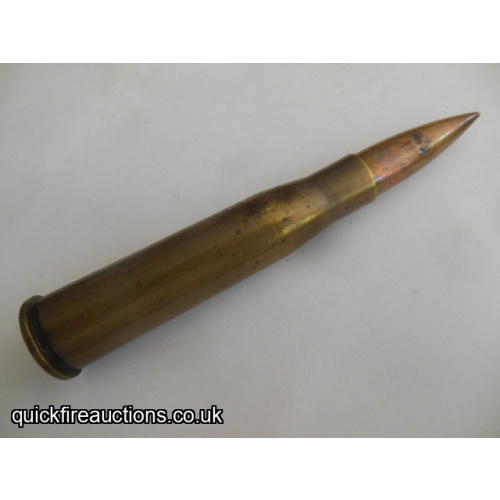 One inert 1918 German 13mm Tankgewehr AP cartridge