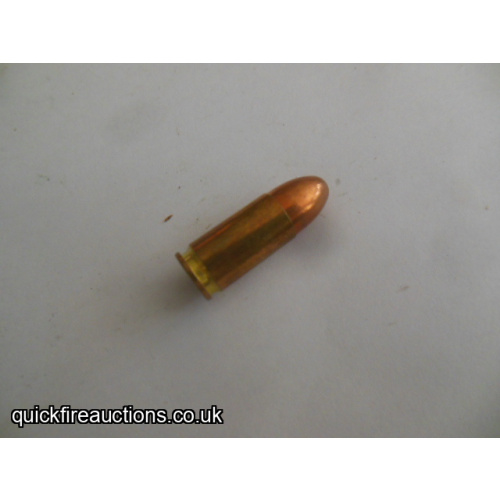 One inert 1949 Norwegian 9mm cartridge