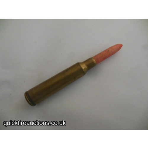 One inert 1908 Polish 6.5mm x 55 wood blankcartridge