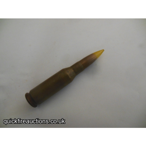 One inert 1950 Radway Green  280/30 experimental yellow tip cartridge