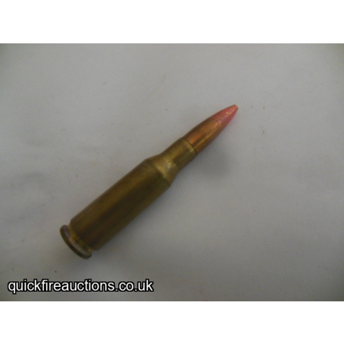 One inert 1949 Kynoch  280/30 experimental pink tip cartridge
