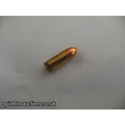 One inert 1962 Yugoslav 9mm cartridge