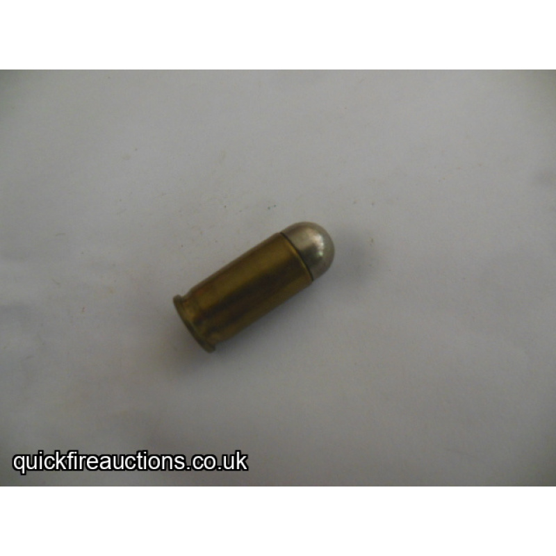One inert 1938 Royal Laboratory .455 auto factory dummy cartridge