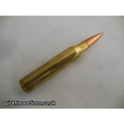 One inert Swiss 338 Lapua magnum cartridge