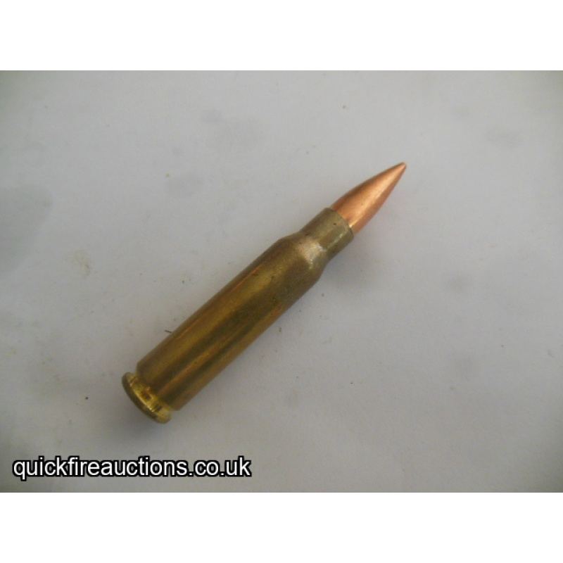 One inert 2007 Radway Green L42A3 7.62 sniper cartridge