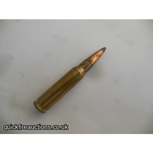 One inert 1980 FNB 7.62 Ap ex Falklands cartridge