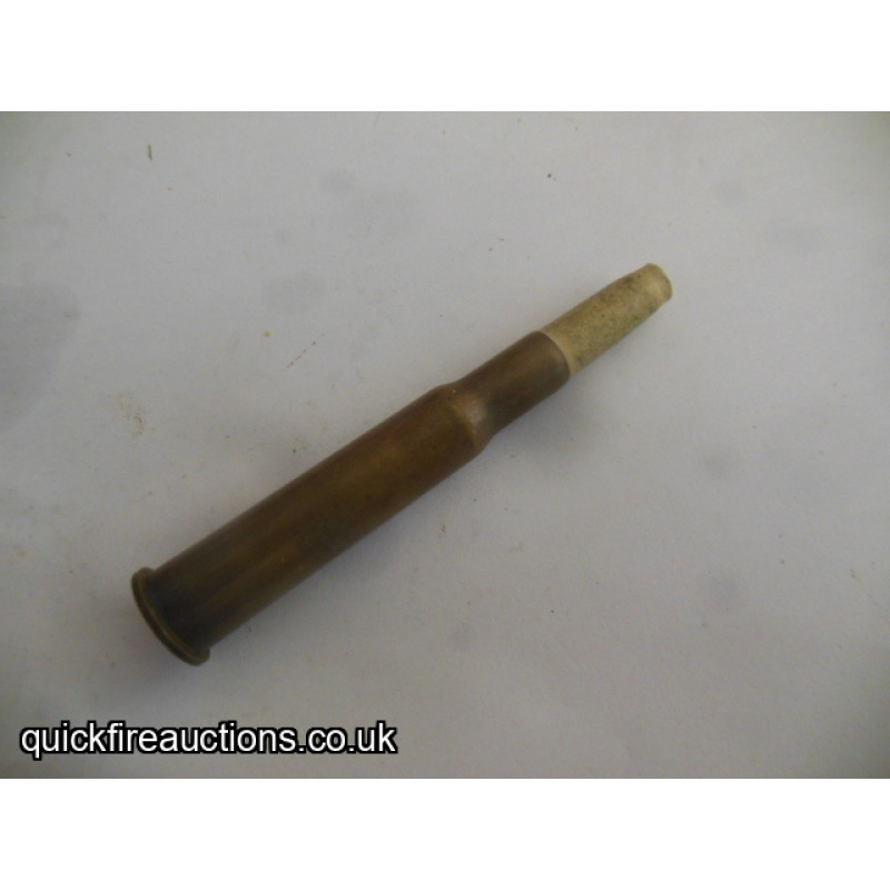 One inert 1904 Frankford Arsenal .30 Army card bullet blank cartridge