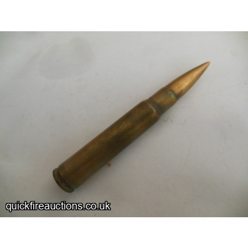 One inert 1937 German 7.92 AP cartridge