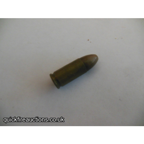 One inert 1943 Crompton Parkinson 9mm cartridge