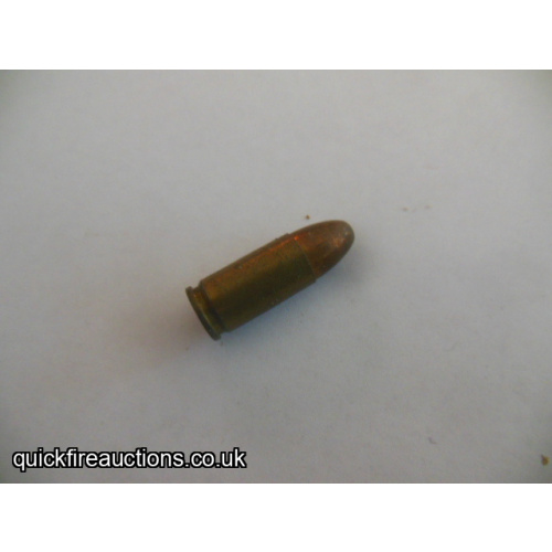 One inert 1943 ROF Blackpole 9mm cartridge