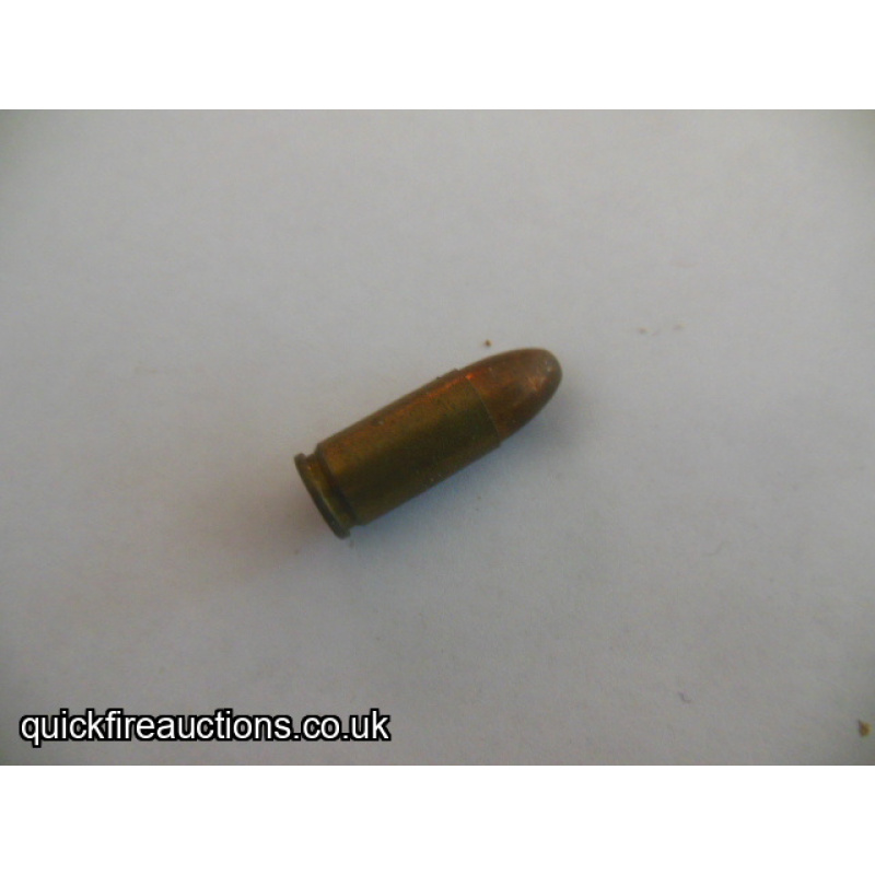 One inert 1943 ROF Blackpole 9mm cartridge