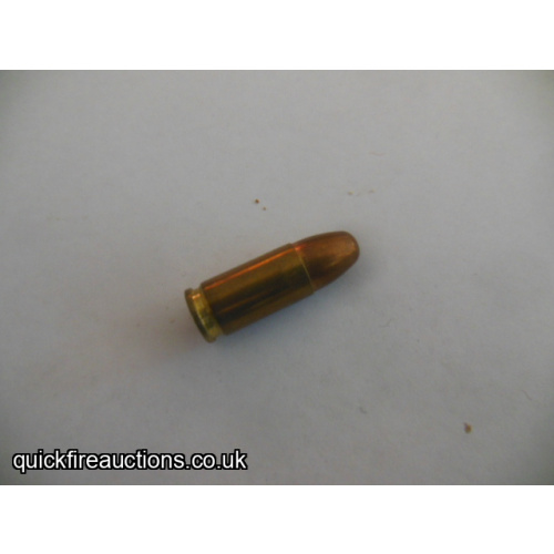 One inert 1978 Radway Green 9mm cartridge
