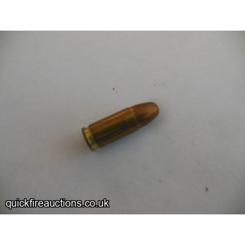 One inert 1978 Radway Green 9mm cartridge