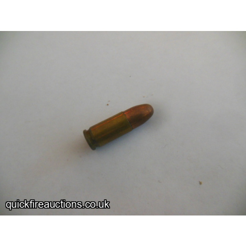 One inert 1960 Kynoch 9mm cartridge