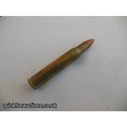 One inert 1957 WRA Duplex 30-06 cartridge