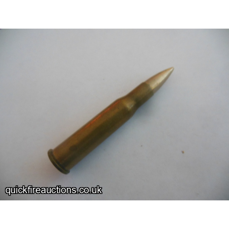 One inert 1928 Danish 8 x 58R Krag cartridge