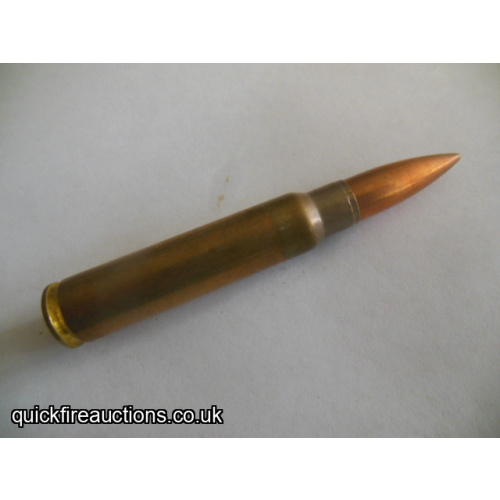One inert 1939 FN 7.65 Mauser cartridge