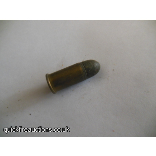 One inert Belgium VFM Co Liege 380 revolver cartridge