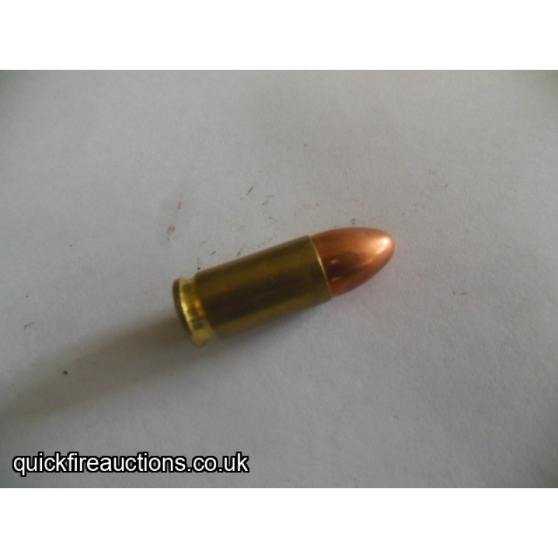 One inert 1963 Bulgarian 9mm cartridge