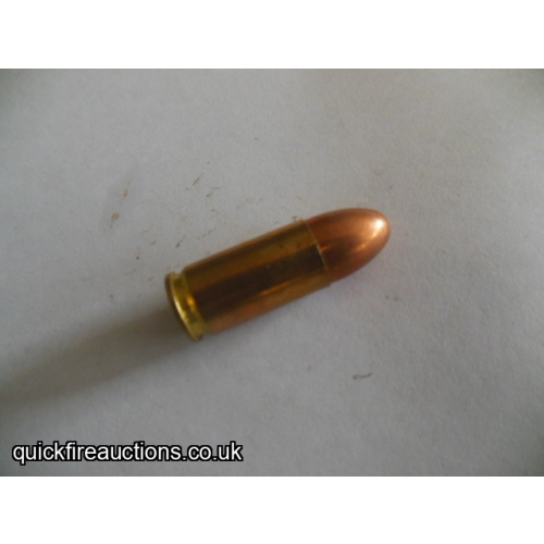 One inert 1949 Norwegian 9mm cartridge