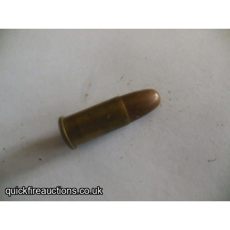 One inert 1943 Canadian 380 revolver cartridge