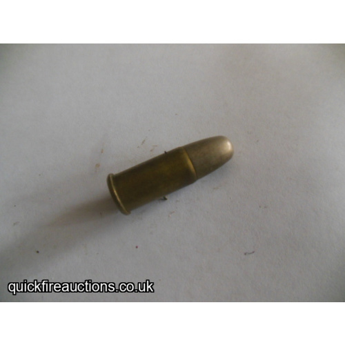 One inert 1940 Royal Laboratory 380 revolver cartridge