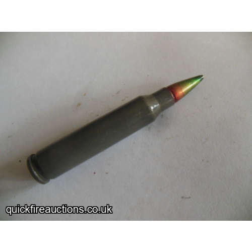 One inert 1988 Hungarian 5.56 tracer cartridge