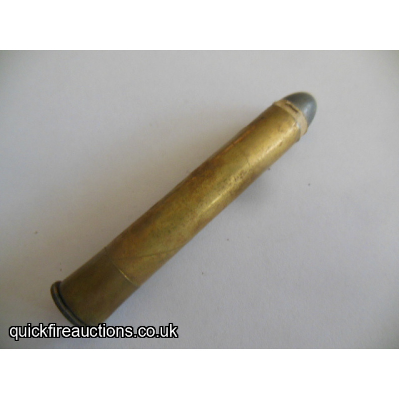 One inert Eley 500 3 1/4" rolled brass BP big game cartridge
