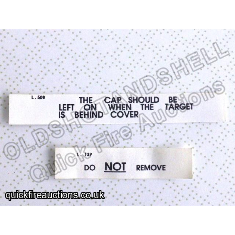 Paper Labels for Fuze, DA No117/119 etc