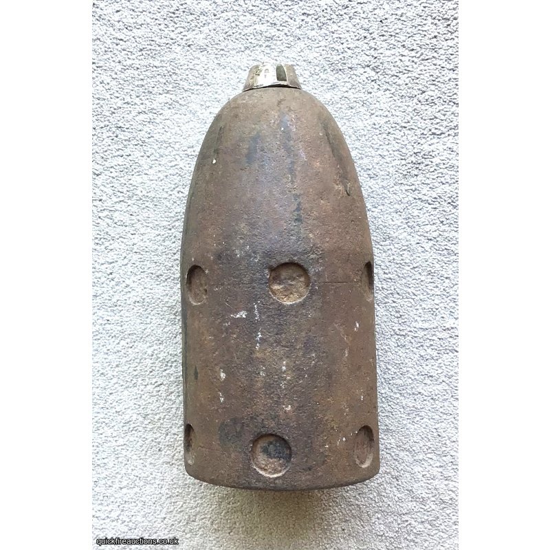 Large 19c French 120mm stud shell with fuze