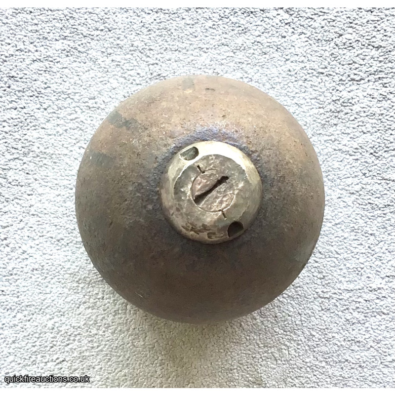 Large 19c French 120mm stud shell with fuze