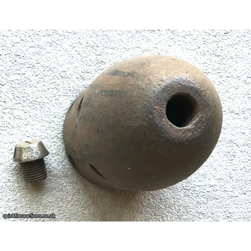 Large 19c French 120mm stud shell with fuze