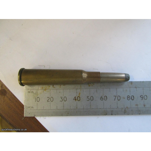 1 X DWM 7 X 57R NICKEL LEAD FLAT TIP BULLET INERT