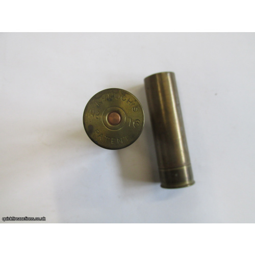 16G KYNOCHS PATENT 2 1/2 inch EMPTY BRASS CASE