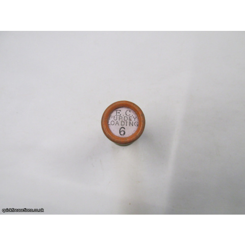 16G R.T.0. TC= E.C. PURDEY ELEY GRAND PRIX QUALITY CASE NOBEL CARTRIDGE  [INERT]