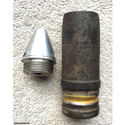 German WW2 37mm Flak18 HE/T shell 1940, mint AZ39 fuze 1942