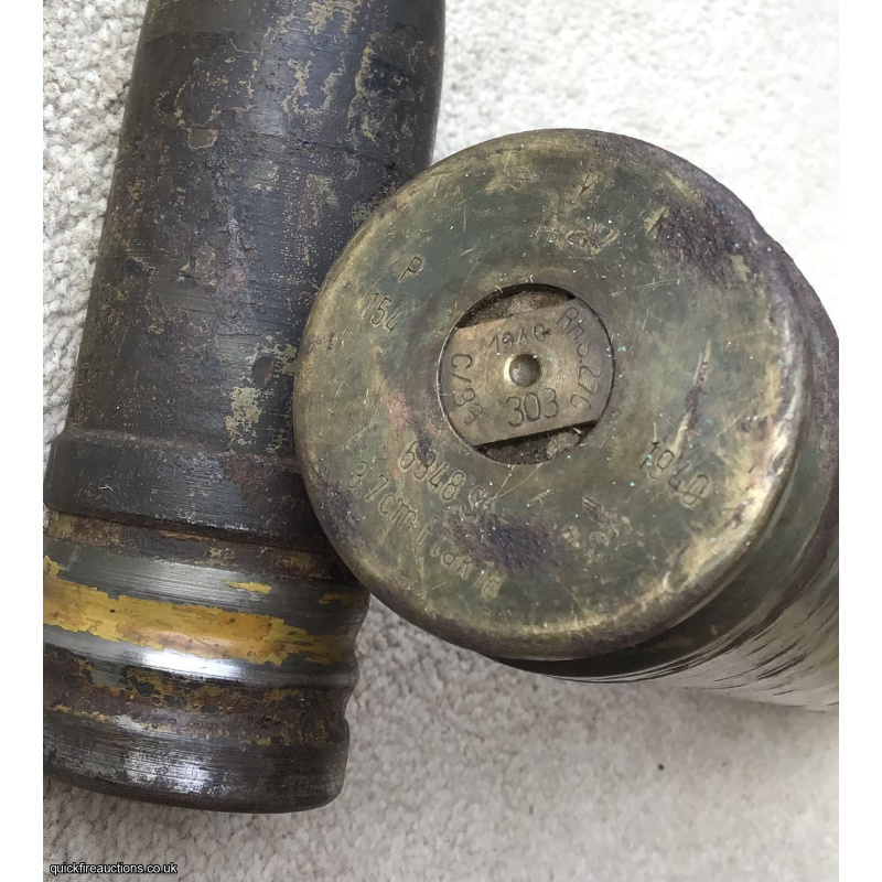 German WW2 37mm Flak18 HE/T shell 1940, mint AZ39 fuze 1942