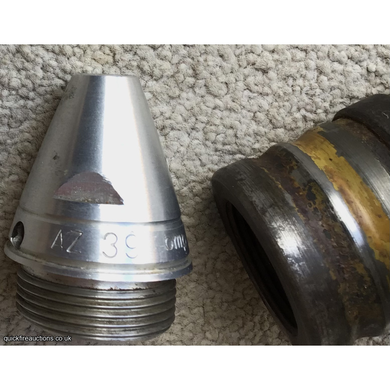 German WW2 37mm Flak18 HE/T shell 1940, mint AZ39 fuze 1942