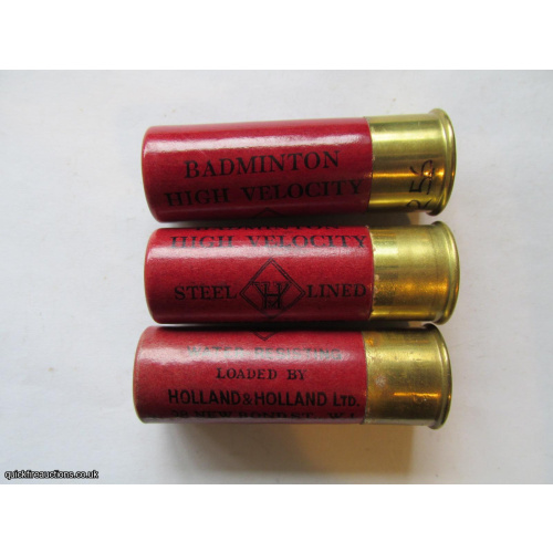 12G R.T.O. HOLLAND & HOLLAND BADMINGTON HIGH VELOCITY Lg PRINT CARTRIDGE  [INERT]