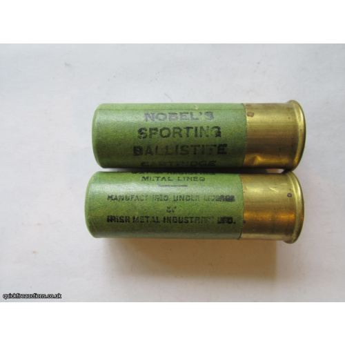 12G R.T.O. IRISH METAL IND NOBELS SPORTING BALLISTITE CARTRIDGE  [INERT]