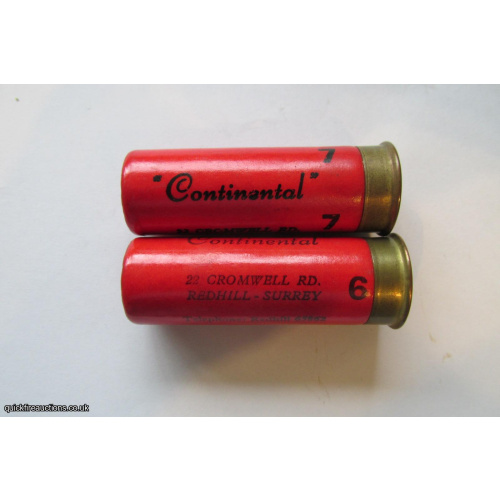 12G BRITISH LOADED CONTINENTAL BRIGHT RED CARTRIDGE   [INERT]