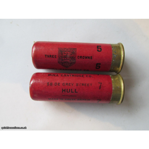 12G HULL THREE CROWNS DARK RED CARTRIDGE  [INERT]