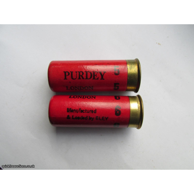 12G PURDEY LONDON MANUFACTURED & LOADED BY ELEY RED CARTRIDGE  [INERT]