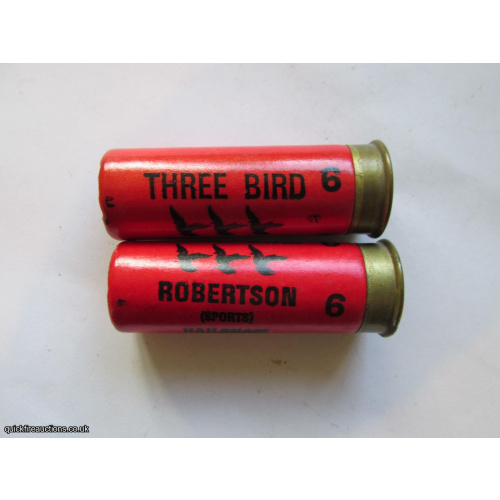 12G ROBERTSON THREE BIRD CARTRIDGE  [INERT]