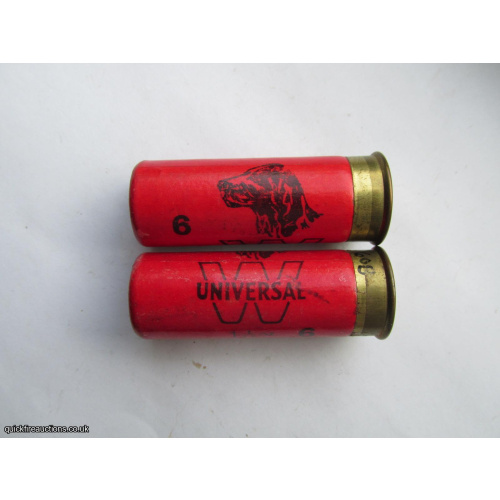 12G WOODS W UNIVERSAL DOG BRIGHT RED CARTRIDGE  [INERT]