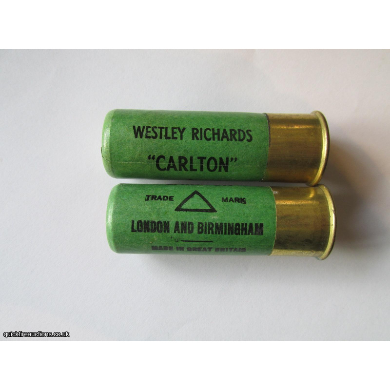 12G R.T.O. WESTLEY RICHARDS CARLTON BRIGHT GREEN CARTRIDGE   [INERT]