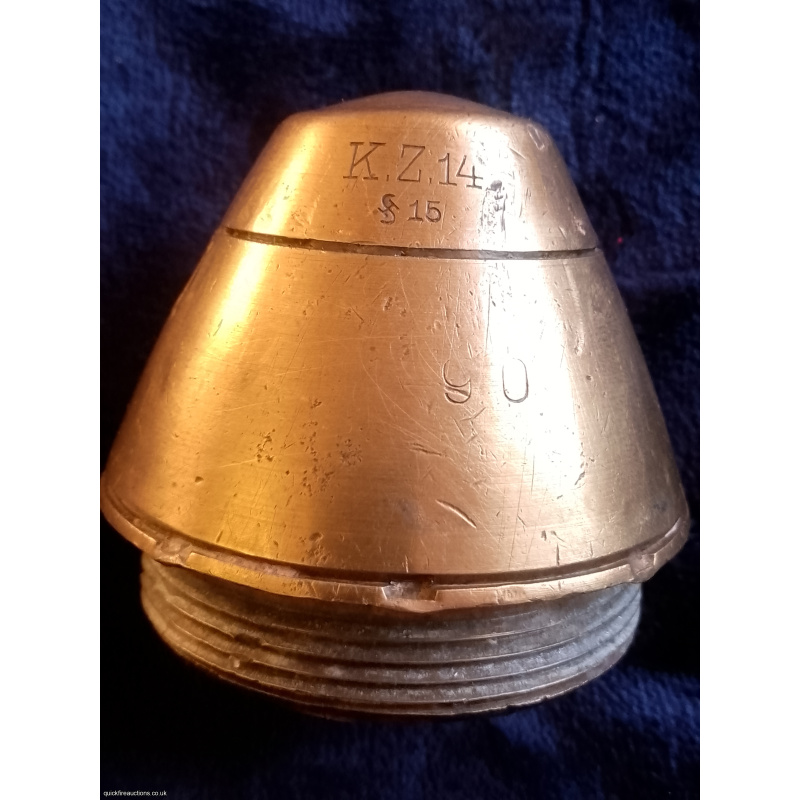German KZ14 Brass fuze. Fired with some marks 