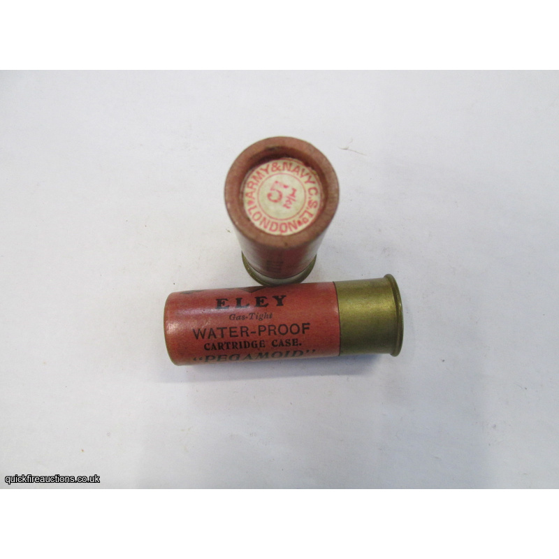12G R.T.O. TC=ARMY NAVY C.S ELEY GAS-TIGHT PEGAMOID LONDON CARTRIDGE  [INERT]